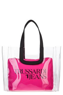 Прозрачная сумка со съемным отделением на молнии Trussardi Jeans
