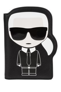 Черная визитница с принтом Karl Lagerfeld