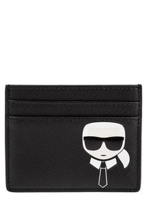 Черная визитница с принтом Karl Lagerfeld
