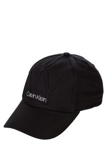 Черная бейсболка из хлопка с тиснением Calvin Klein Jeans