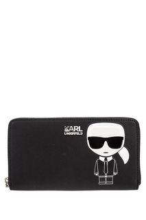 Черный кошелек на молнии Karl Lagerfeld