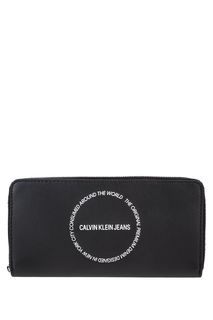 Черный кошелек на молнии с принтом Calvin Klein Jeans