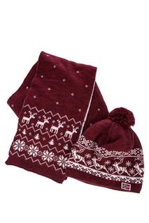 Полушерстяной комплект из шапки и шарфа Noryalli