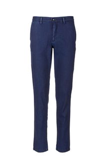 Синие зауженные брюки из хлопка Trussardi Jeans