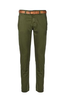 Хлопковые брюки чиносы на ремне Tom Tailor Denim