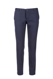 Синие хлопковые брюки чиносы Hugo Boss