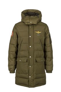 Утепленная куртка цвета хаки со съемным капюшоном Aeronautica Militare