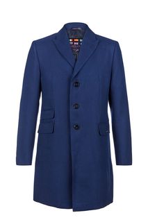 Синее шерстяное пальто Absolutex