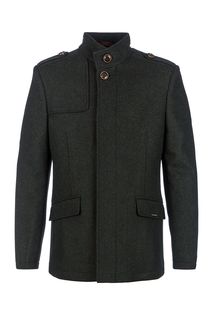 Утепленное коричневое пальто из шерсти Absolutex