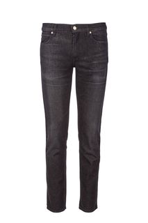 Серые зауженные джинсы с заломами Hugo Boss