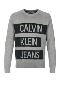 Хлопковый джемпер с логотипом бренда Calvin Klein Jeans