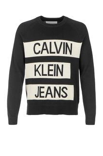 Хлопковый джемпер с логотипом бренда Calvin Klein Jeans