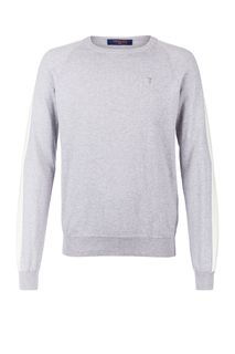 Тонкий джемпер из хлопка серого цвета Trussardi Jeans