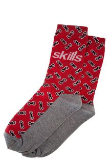 Красные хлопковые носки Skills