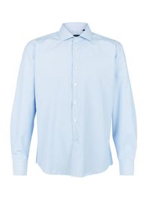 Синяя хлопковая рубашка в клетку Conti Uomo