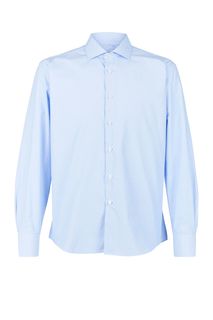Синяя хлопковая рубашка в полоску Conti Uomo