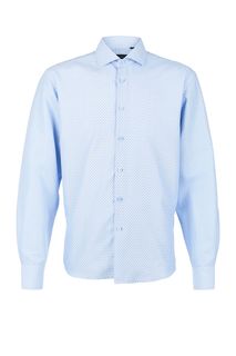 Синяя хлопковая рубашка в горошек Conti Uomo