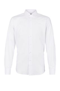 Белая хлопковая рубашка в классическом стиле Conti Uomo