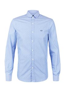 Приталенная рубашка из хлопка в полоску Armani Exchange