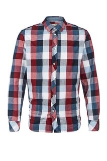 Разноцветная хлопковая рубашка в клетку Mustang