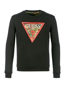 Черный хлопковый свитшот Guess