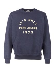 Синий свитшот из хлопка с нашивками Pepe Jeans