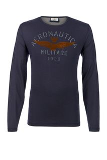 Синяя футболка с длинными рукавами Aeronautica Militare