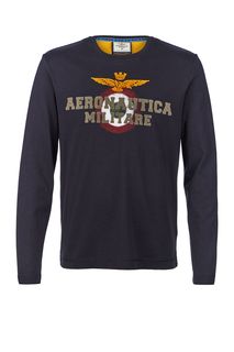 Синяя футболка с длинными рукавами Aeronautica Militare