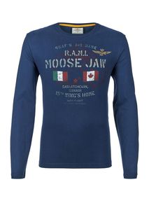 Синяя футболка с длинными рукавами Aeronautica Militare