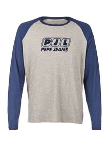 Футболка из хлопка с фактурным принтом Pepe Jeans
