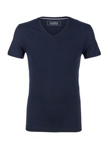 Хлопковая футболка синего цвета Tom Tailor Denim