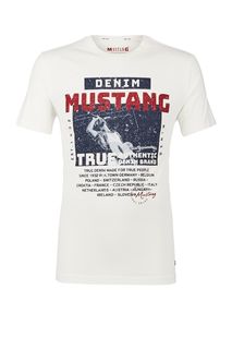 Хлопковая футболка с принтом Mustang