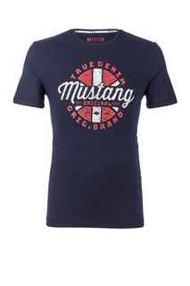 Хлопковая футболка с принтом Mustang