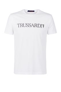 Футболка из хлопка с фактурным принтом Trussardi Jeans
