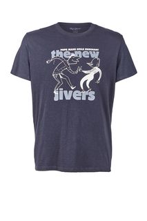 Синяя футболка из хлопка с принтом Pepe Jeans