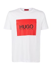 Хлопковая футболка с логотипом бренда Hugo Boss