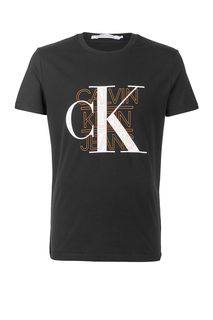 Футболка из хлопка с логотипом бренда Calvin Klein Jeans