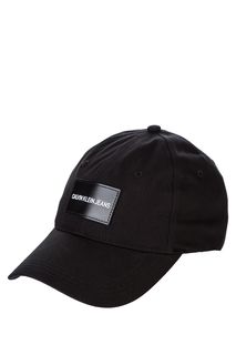 Бейсболка из хлопка с кожаной нашивкой Calvin Klein Jeans