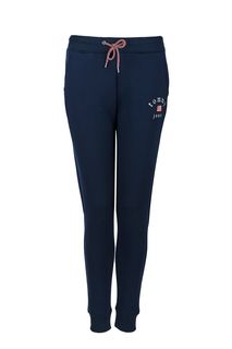 Синие хлопковые брюки с вышивкой Tommy Jeans
