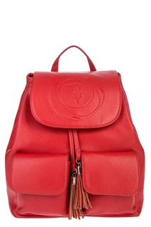 Рюкзак красного цвета с тиснением на клапане Trussardi Jeans