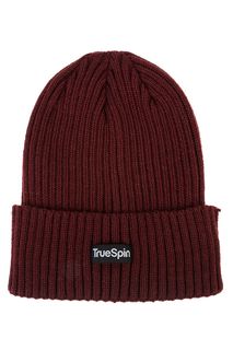 Бордовая шапка с отворотом Truespin