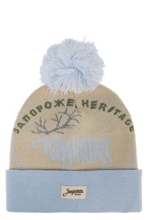 Бежевая шапка с помпоном Запорожец Heritage