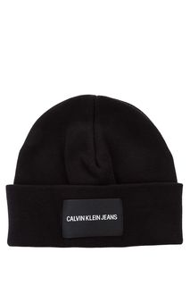 Черная шапка из хлопка с нашивкой Calvin Klein Jeans