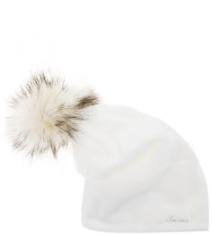 Белая шапка с помпоном Herman