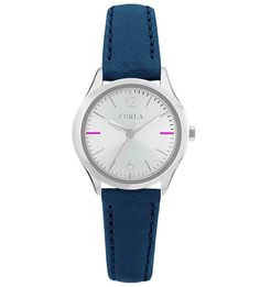 Кварцевые часы с синим кожаным ремешком Eva Furla