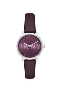Кварцевые часы с тонким кожаным ремешком Dkny