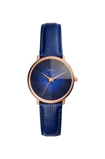 Часы круглой формы с ремешком из натуральной кожи Fossil