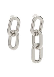 Серебристые серьги-цепочки Cosmos