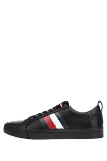 Кожаные кеды с логотипом бренда Tommy Hilfiger