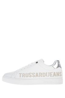 Белые кеды с логотипом бренда Trussardi Jeans
